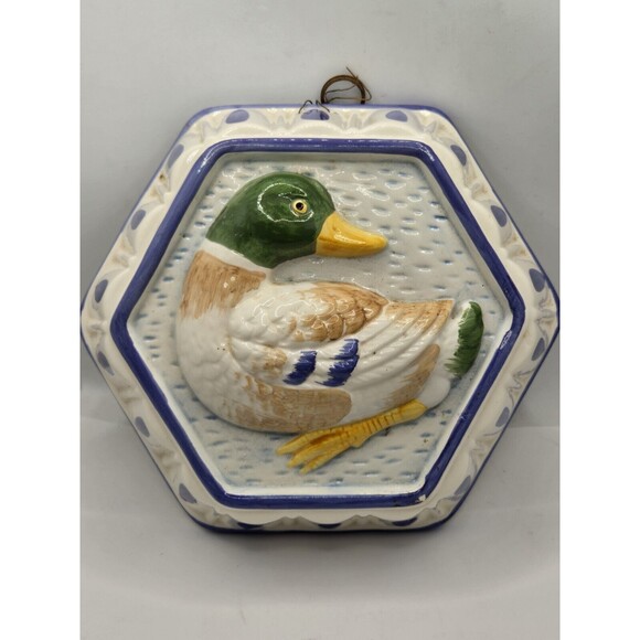 Sears Other - Vintage Ceramic Mallard  Duck Wall Hanging Painted Pie Mold Retro Kitchen